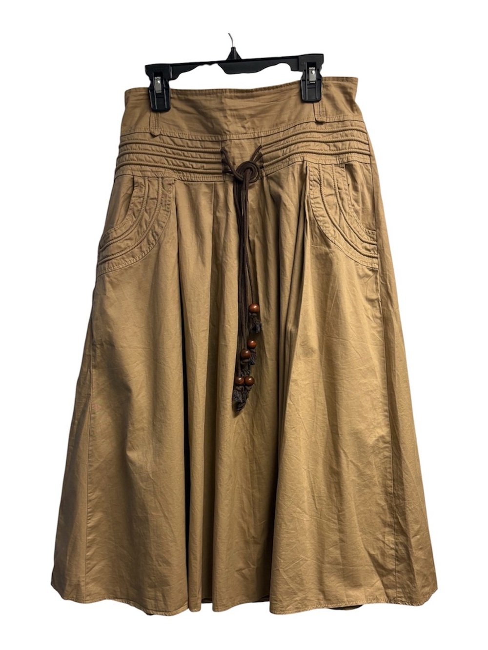 Khaki Boho Midi Skirt Size Medium